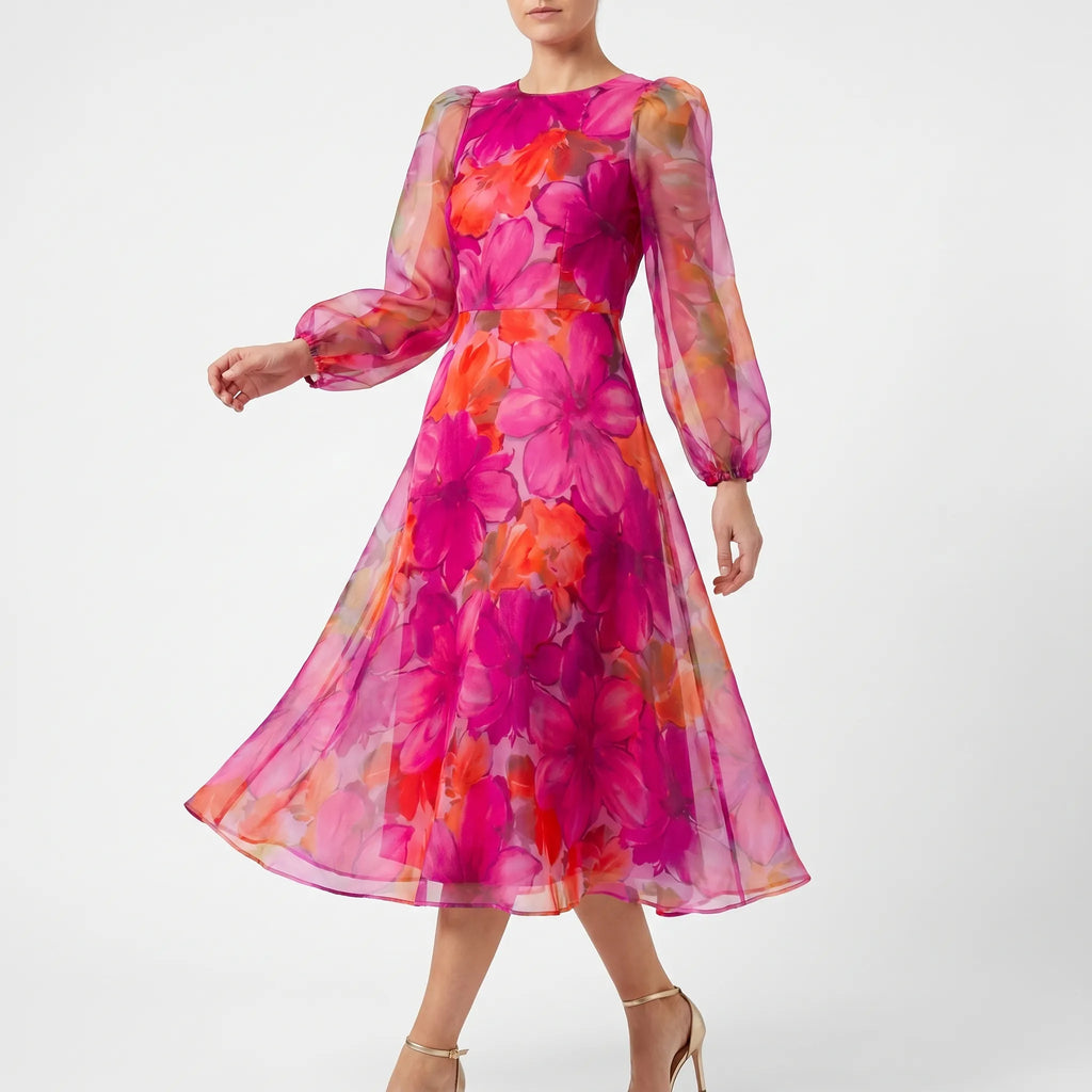 Florina™ -  Floral Midi Dress -  Attending Special Occasions