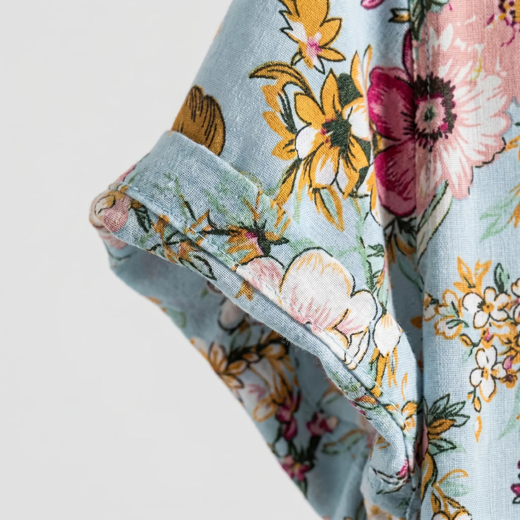 Florus™ -  Men's Floral Short-Sleeve Shirt -  Casual Weekend Wear