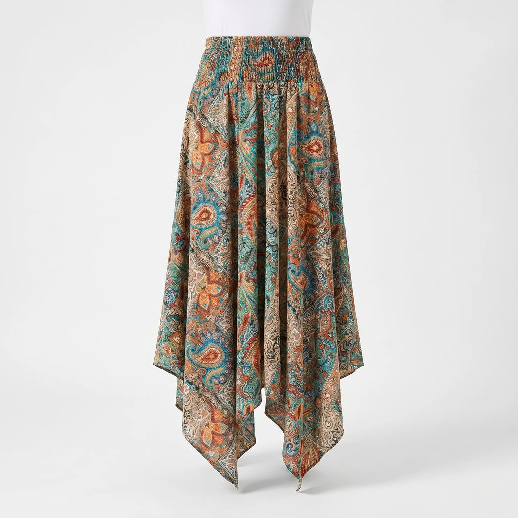 Flowira™ -  Printed A-Line Midi Skirt -  Casual Daytime Outings