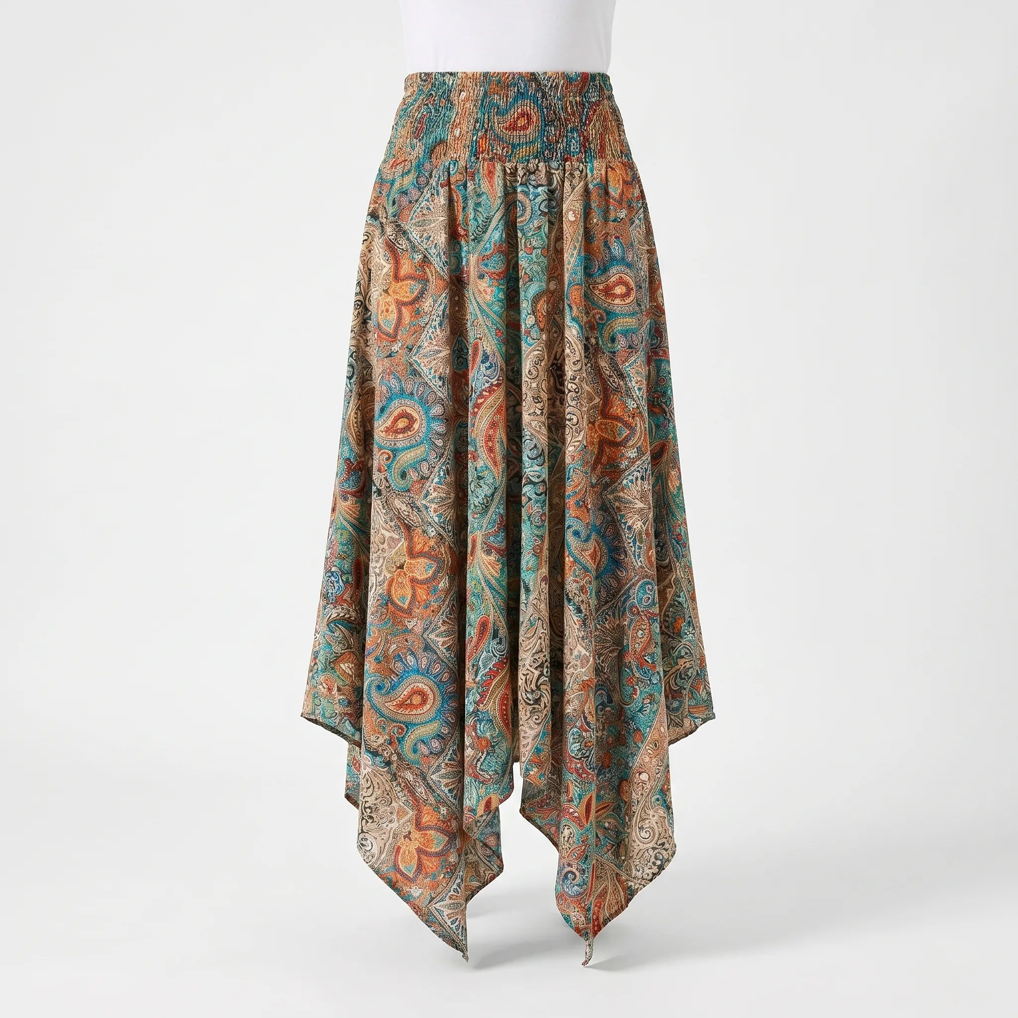 Flowira™ -  Printed A-Line Midi Skirt -  Casual Daytime Outings