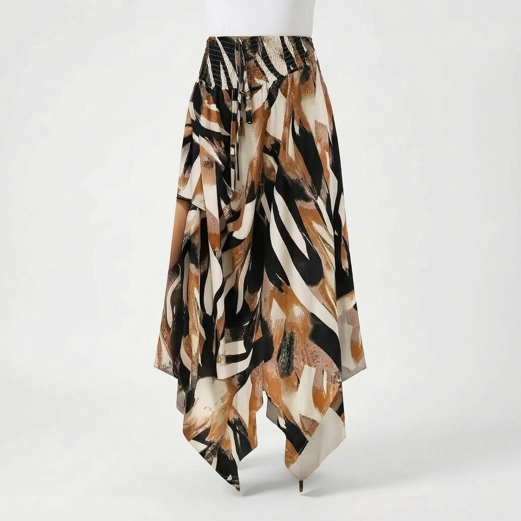 Flowira™ -  Printed A-Line Midi Skirt -  Casual Daytime Outings