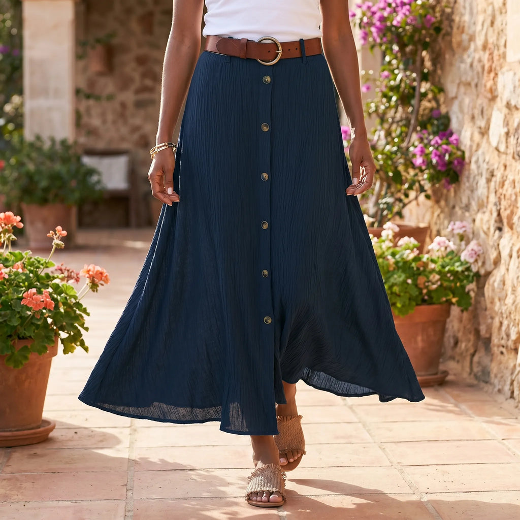 Flowise™ -  Flowing A-Line Maxi Skirt -  Casual Daytime Wear