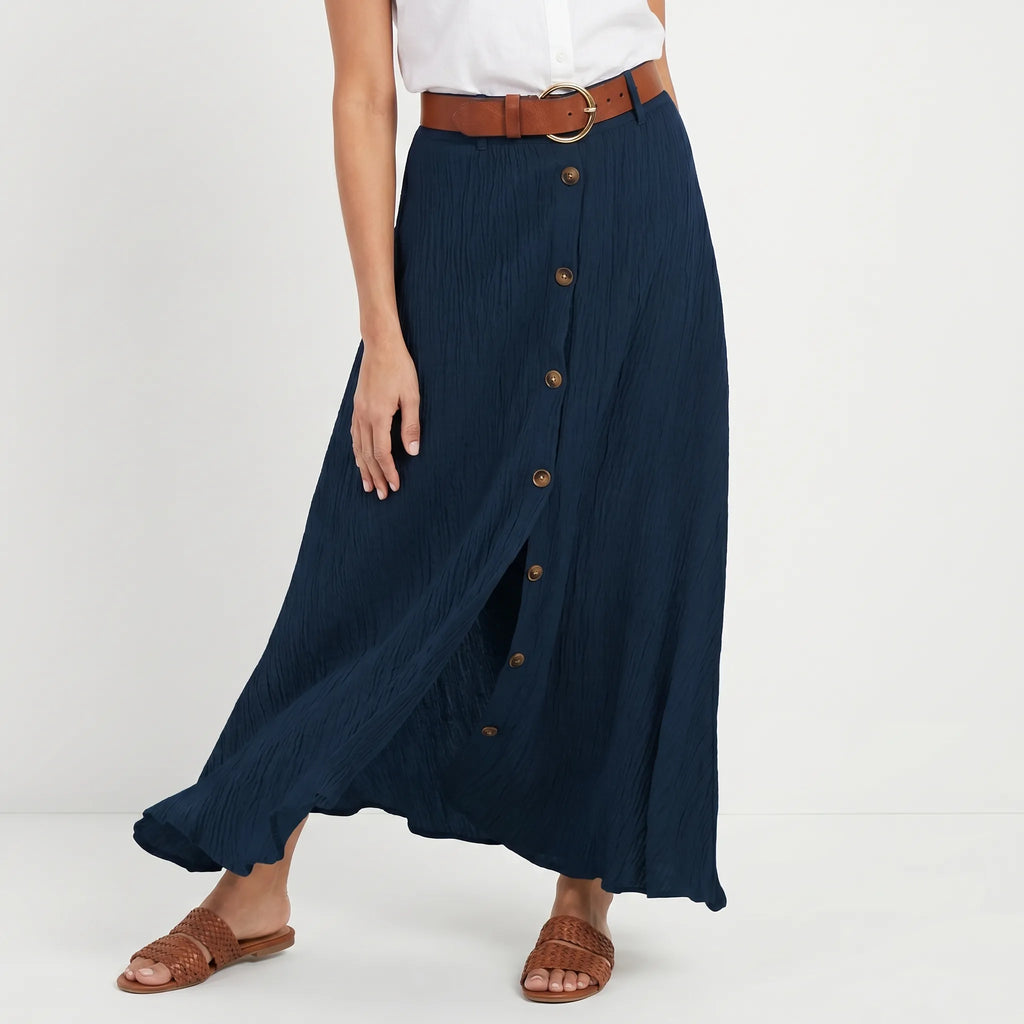 Flowise™ -  Flowing A-Line Maxi Skirt -  Casual Daytime Wear