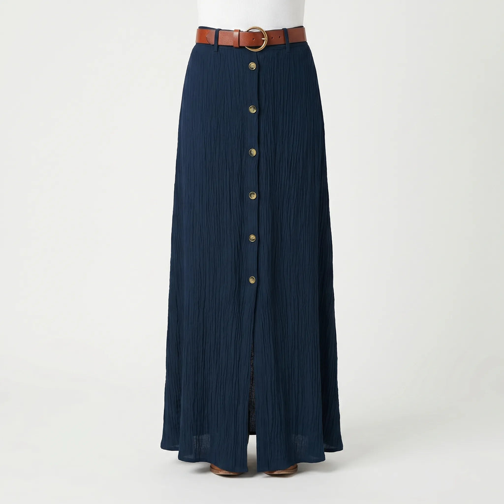 Flowise™ -  Flowing A-Line Maxi Skirt -  Casual Daytime Wear