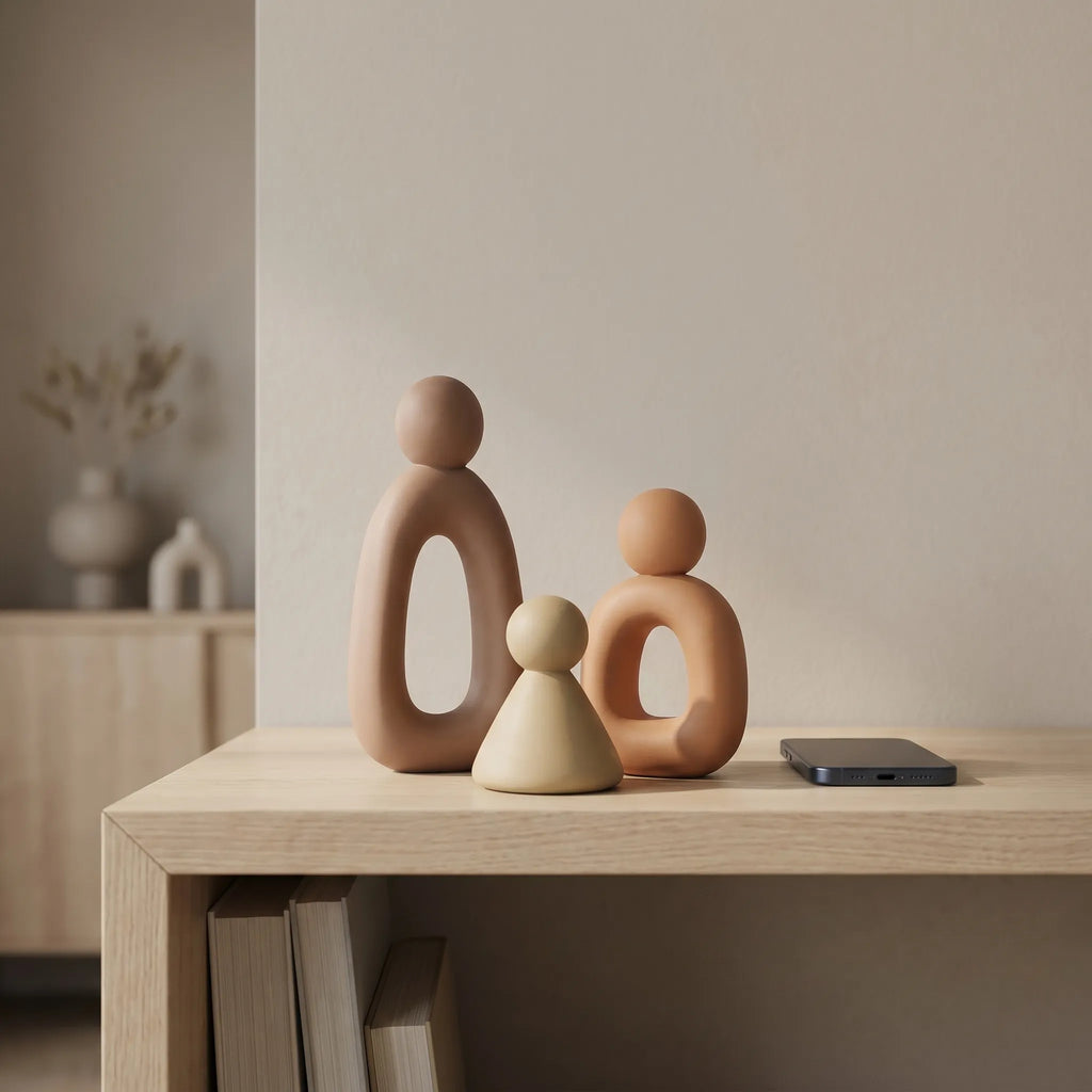 Formini™ -  Abstract Family Sculpture Set -  Bookshelf Styling