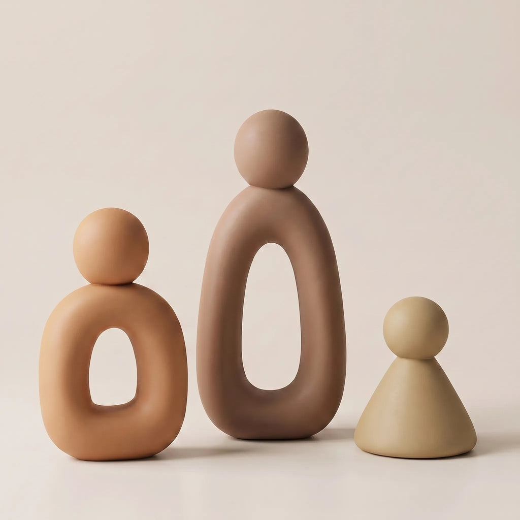 Formini™ -  Abstract Family Sculpture Set -  Bookshelf Styling