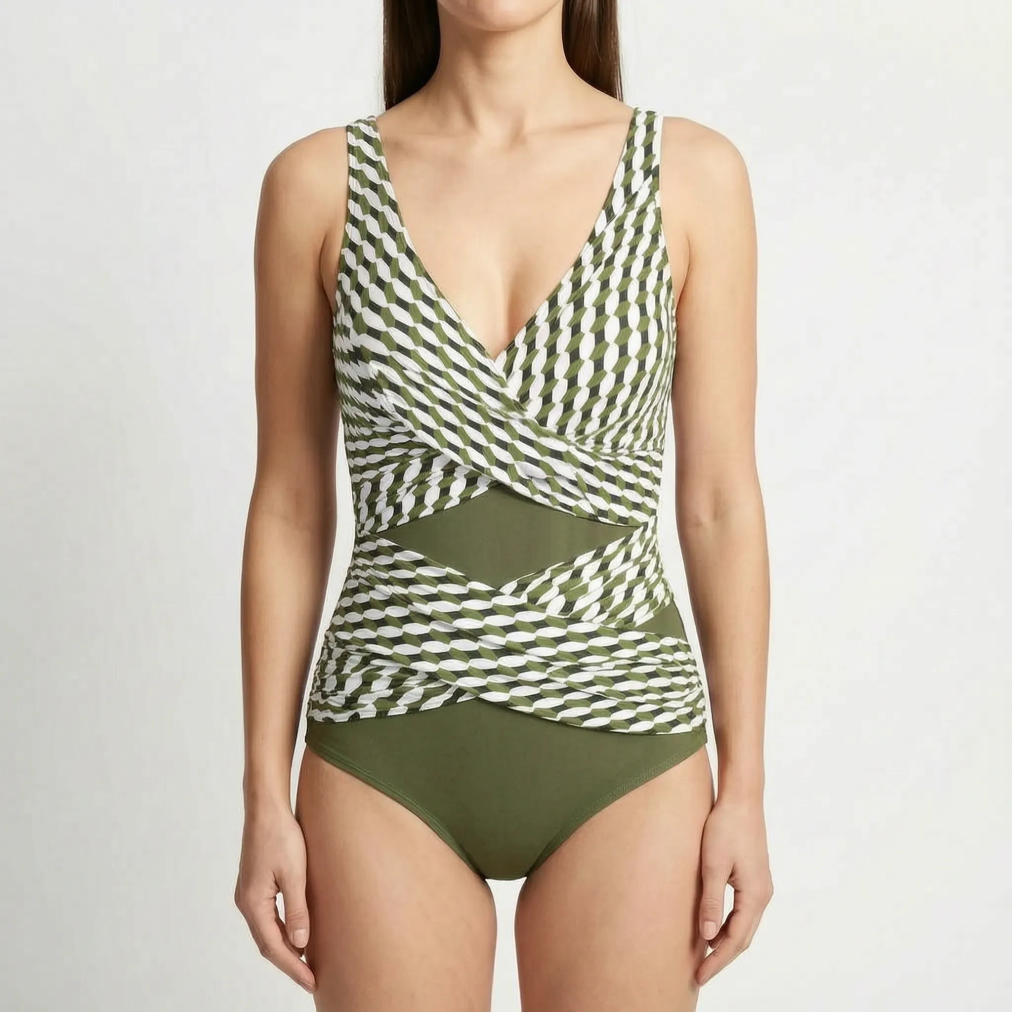 Geomare™ -  Geometric Swimming Costume -  Poolside Lounging