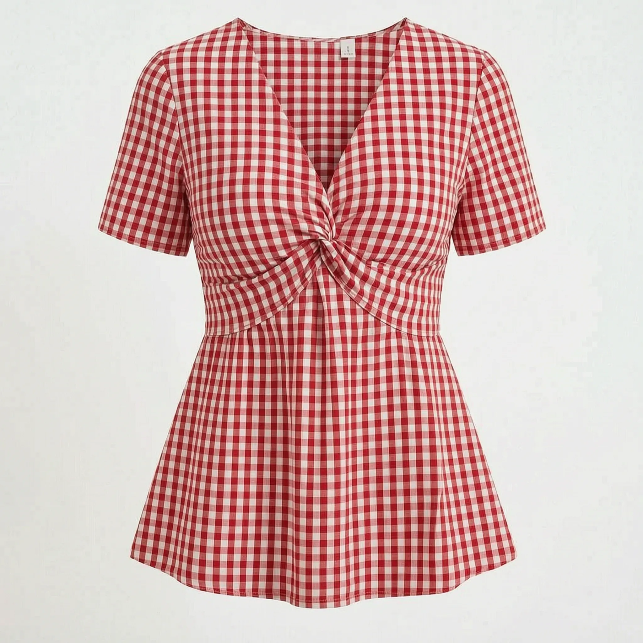 Gingora™ -  Short Sleeve Gingham Blouse -  Casual Summer Outings