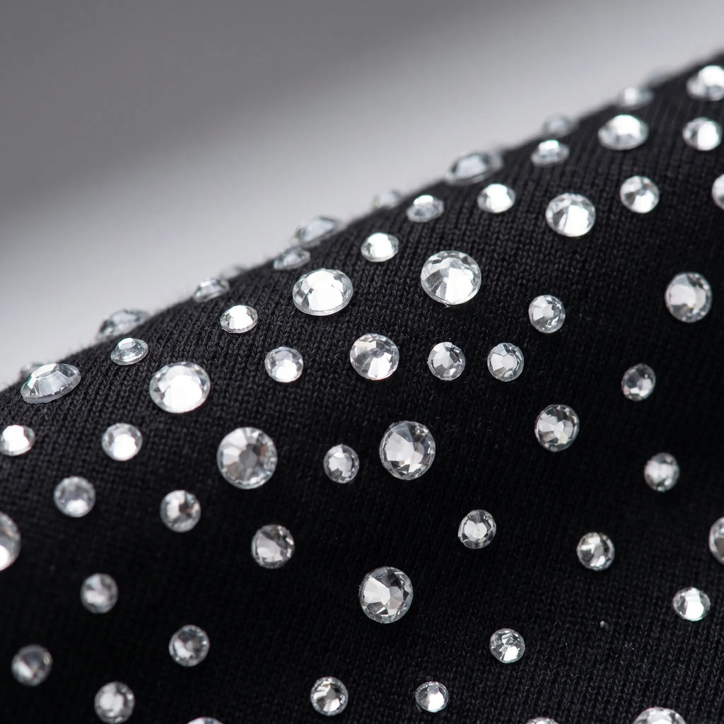GleamPolo™ -  Embellished Long-Sleeve Polo Shirt -  Evening Events
