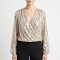 Glimmera™ -  Sequin Wrap Blouse -  Festive Party Wear