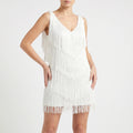 Glitzara™ -  Sleeveless Fringe Mini Dress -  Evening Celebrations