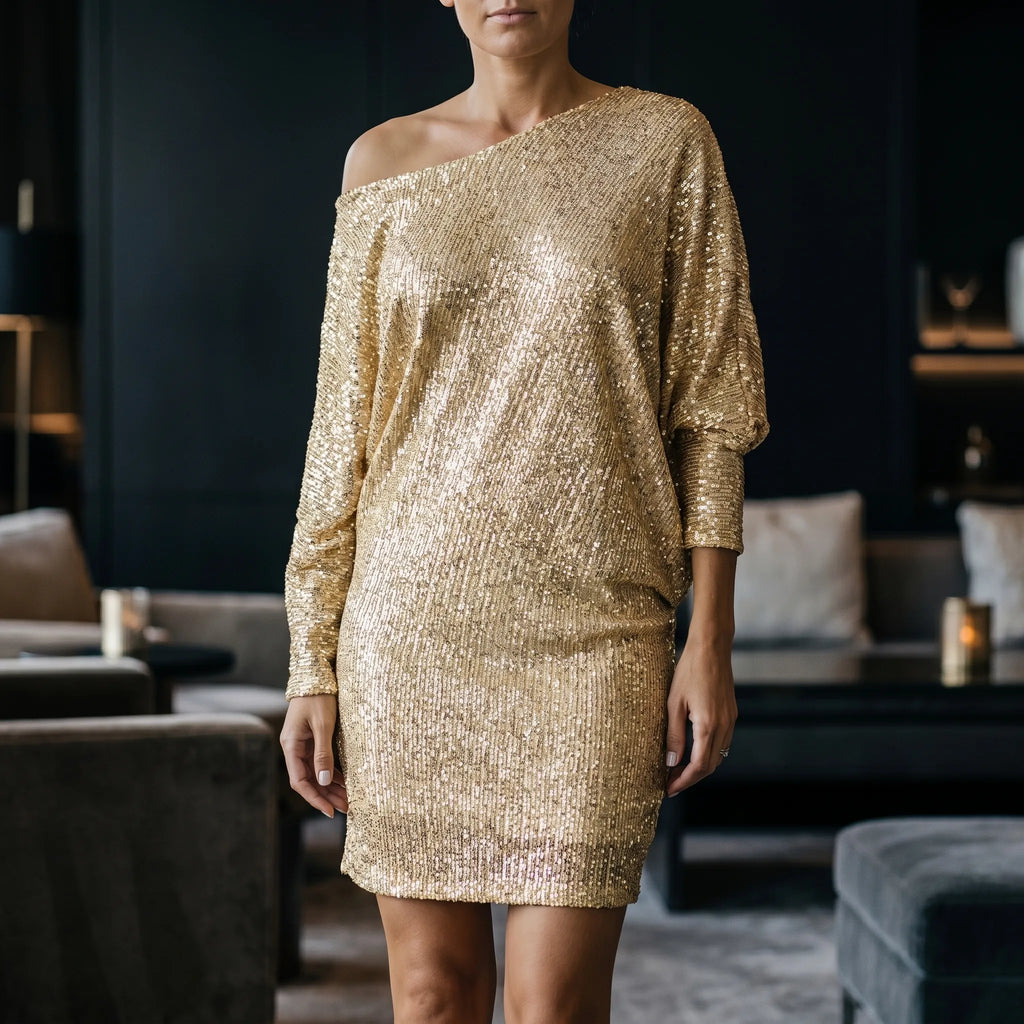 Glitzea™ -  Relaxed Sequin Mini Dress -  Evening Social Events