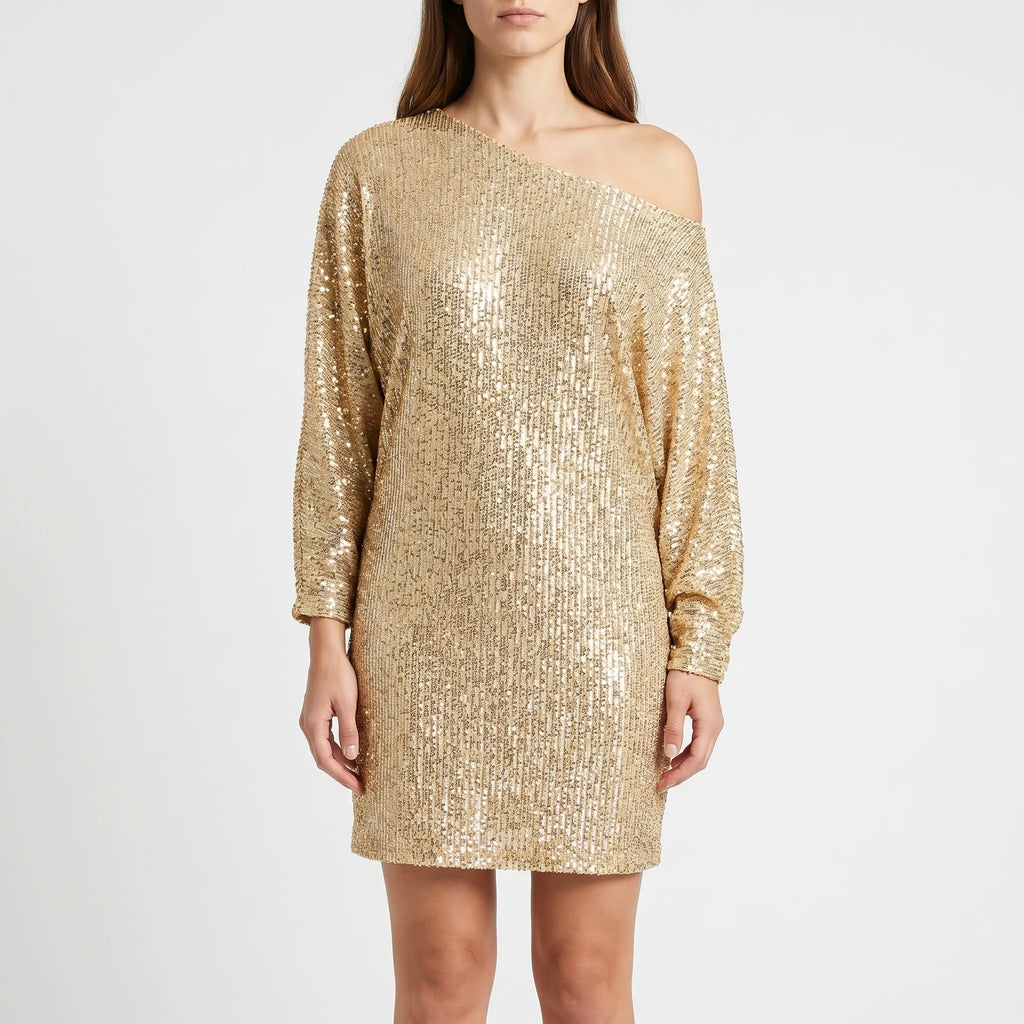 Glitzea™ -  Relaxed Sequin Mini Dress -  Evening Social Events