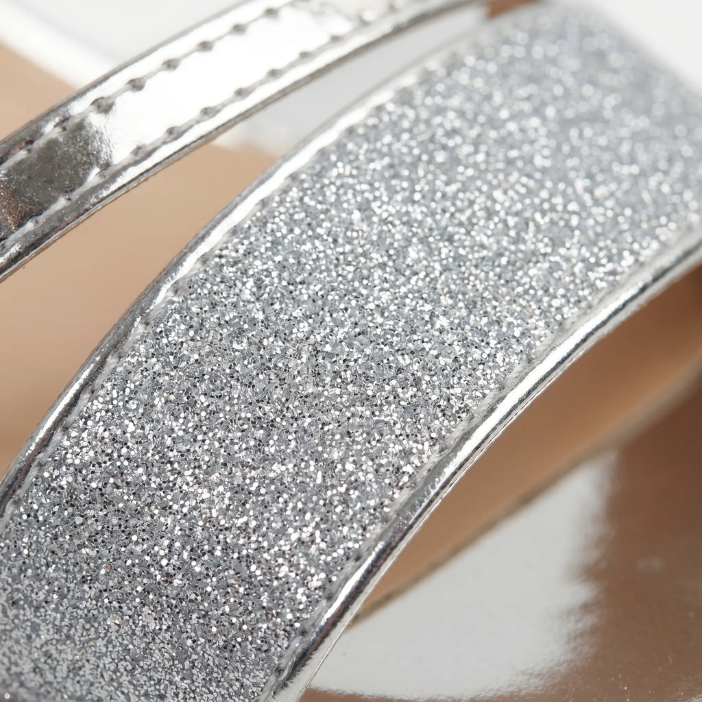 Glitzia™ -  Women's Low Block Heel Sandals -  Evening Events