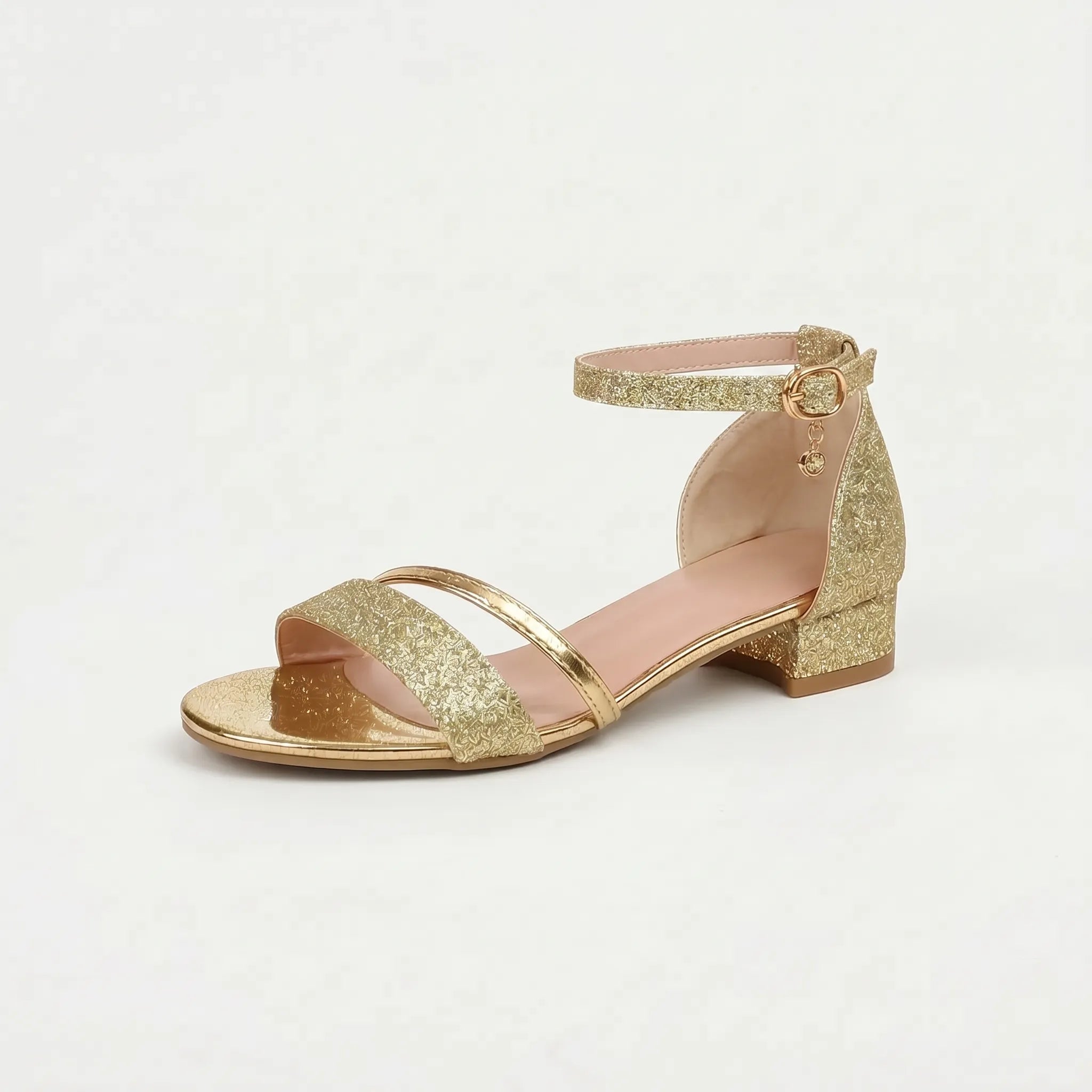 Glitzia™ -  Women's Low Block Heel Sandals -  Evening Events