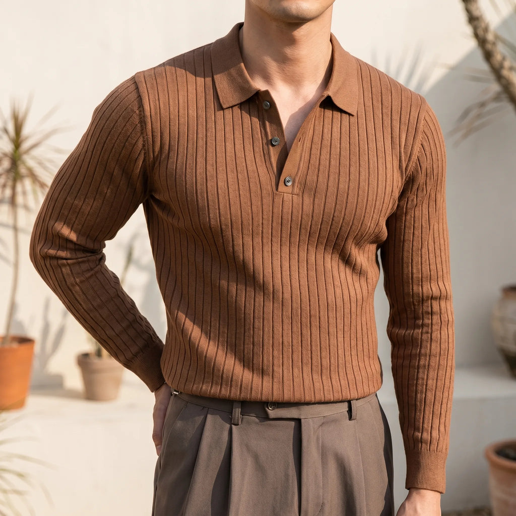 Harbex™ -  Men's Long Sleeve Polo Shirt -  Smart Casual Dressing