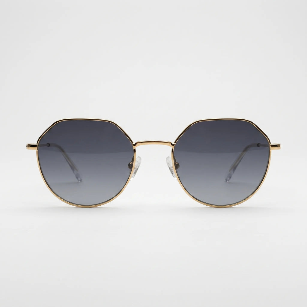 Hexalon™ -  Thin Metal Geometric Sunglasses -  Reducing Sun Glare