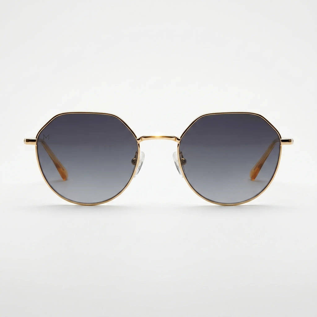 Hexalon™ -  Thin Metal Geometric Sunglasses -  Reducing Sun Glare