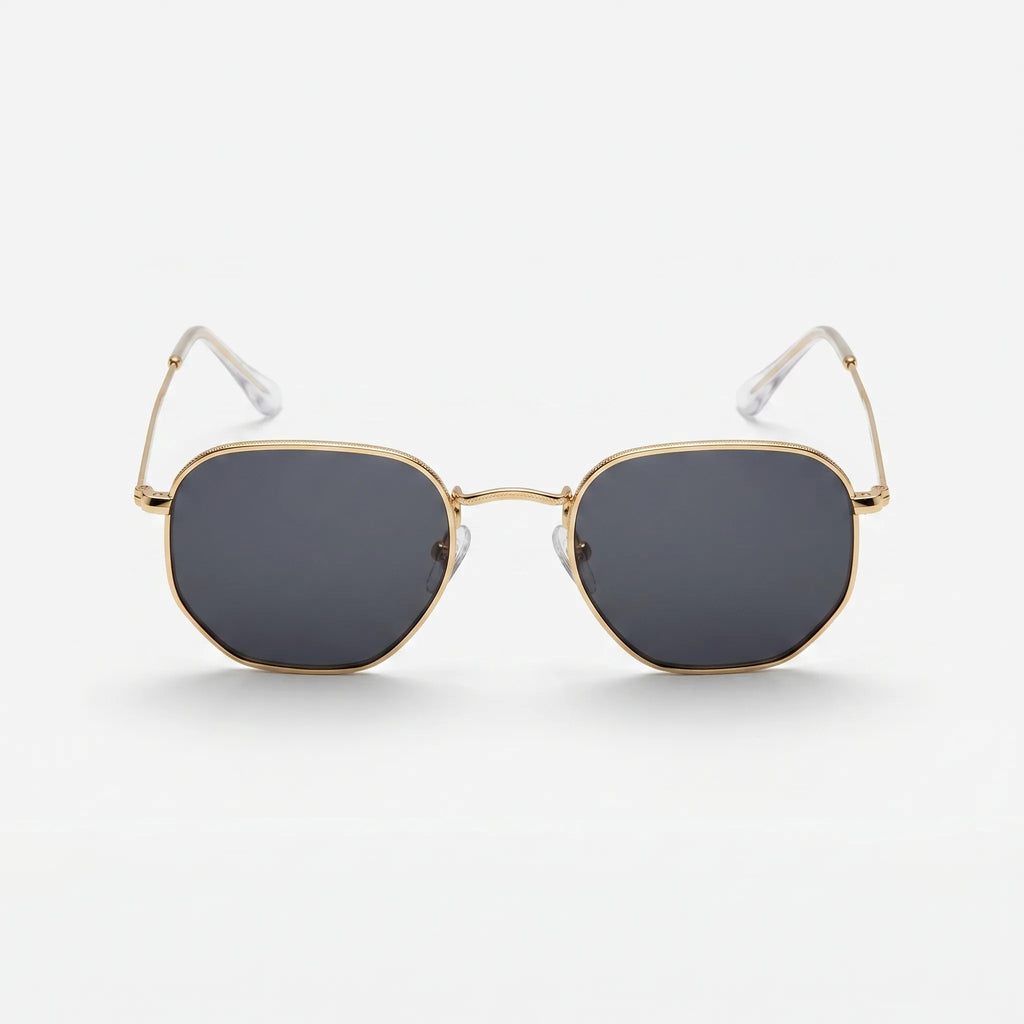 Hexavia™ -  Hexagonal Geometric Metal Sunglasses -  Reducing Bright Glare