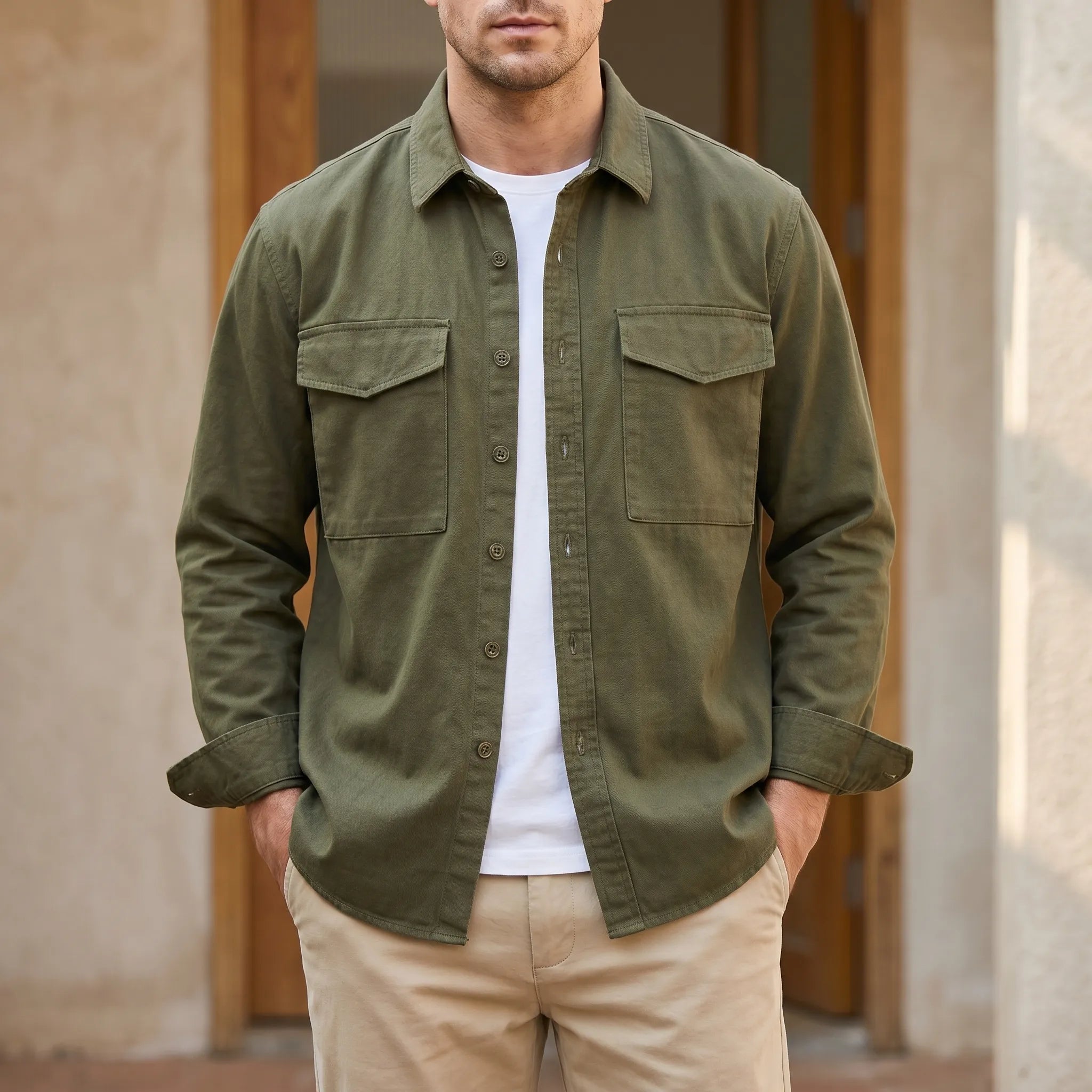 Kenvell™ -  Men's Long-Sleeve Utility Shirt -  Casual Workdays