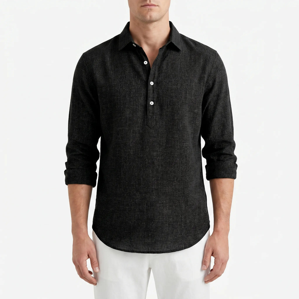 Kinslow™ -  Men's Textured Long-Sleeve Shirt -  Smart-Casual Dressing