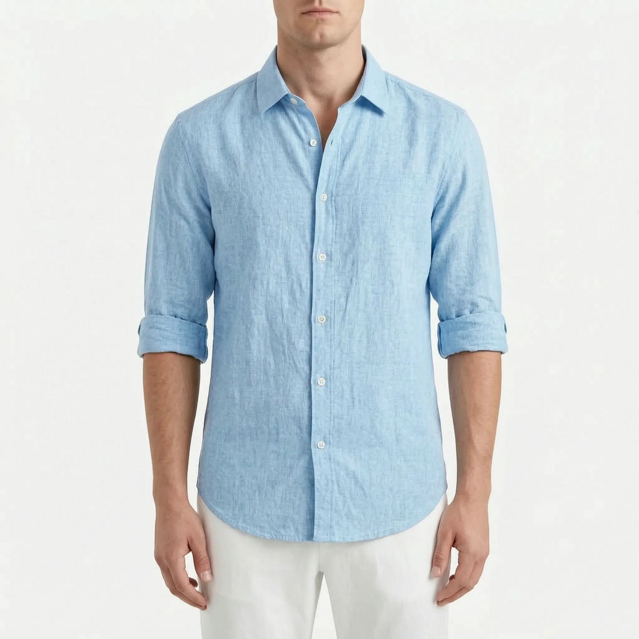 Kinslow™ -  Men's Textured Long-Sleeve Shirt -  Smart-Casual Dressing