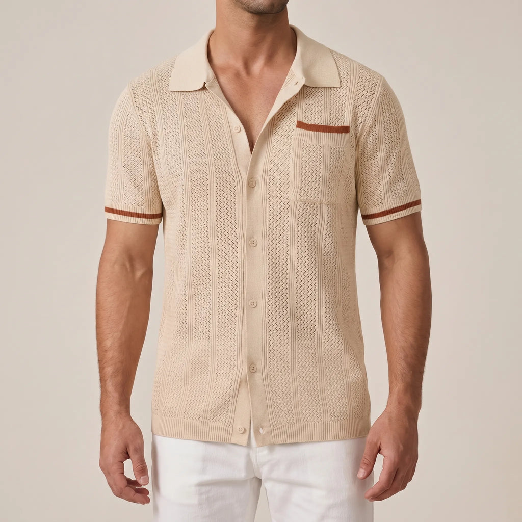 Kintar™ -  Men's Knitted Polo Shirt -  Warm Weather Styling