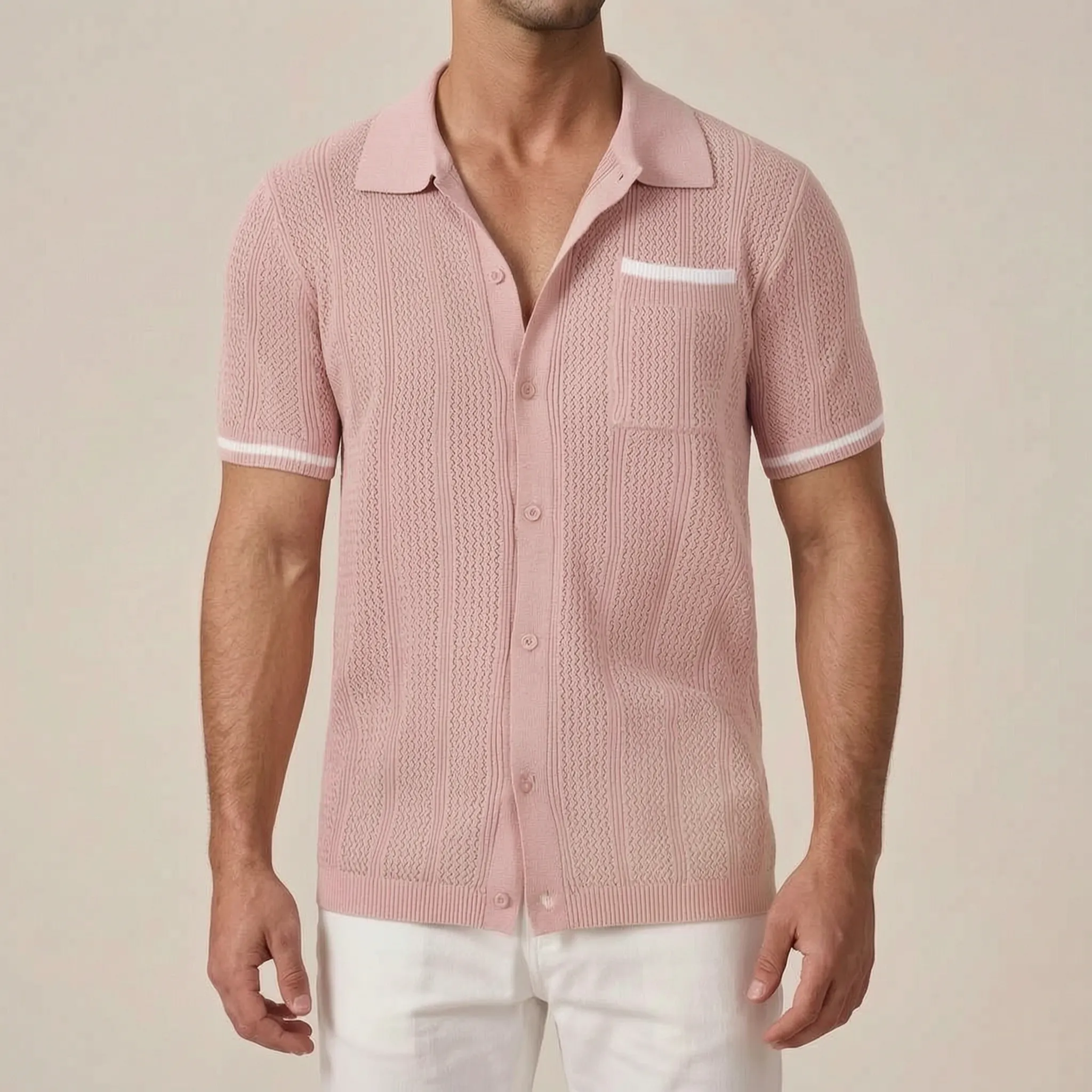 Kintar™ -  Men's Knitted Polo Shirt -  Warm Weather Styling