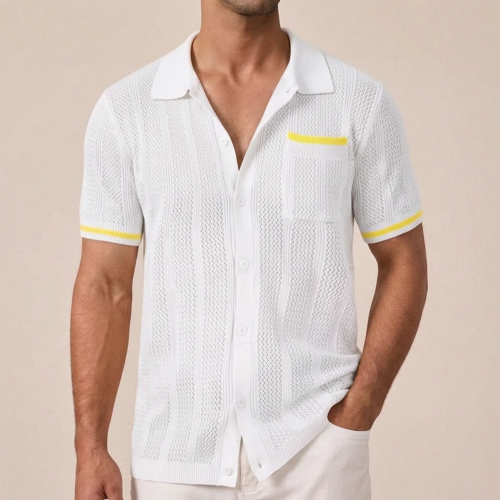 Kintar™ -  Men's Knitted Polo Shirt -  Warm Weather Styling