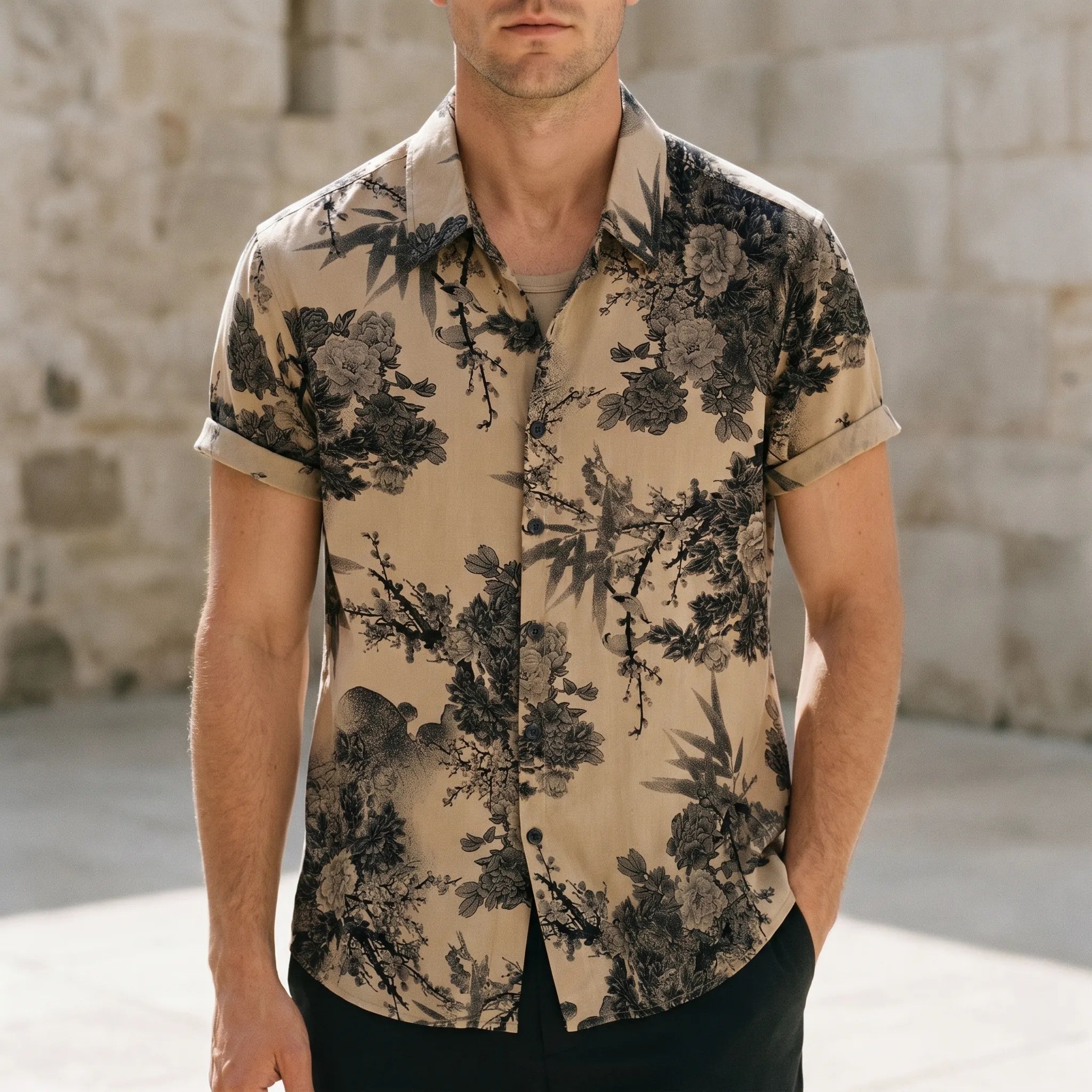 Kyoma™ -  Short Sleeve Printed Shirt -  Casual Evening Plans