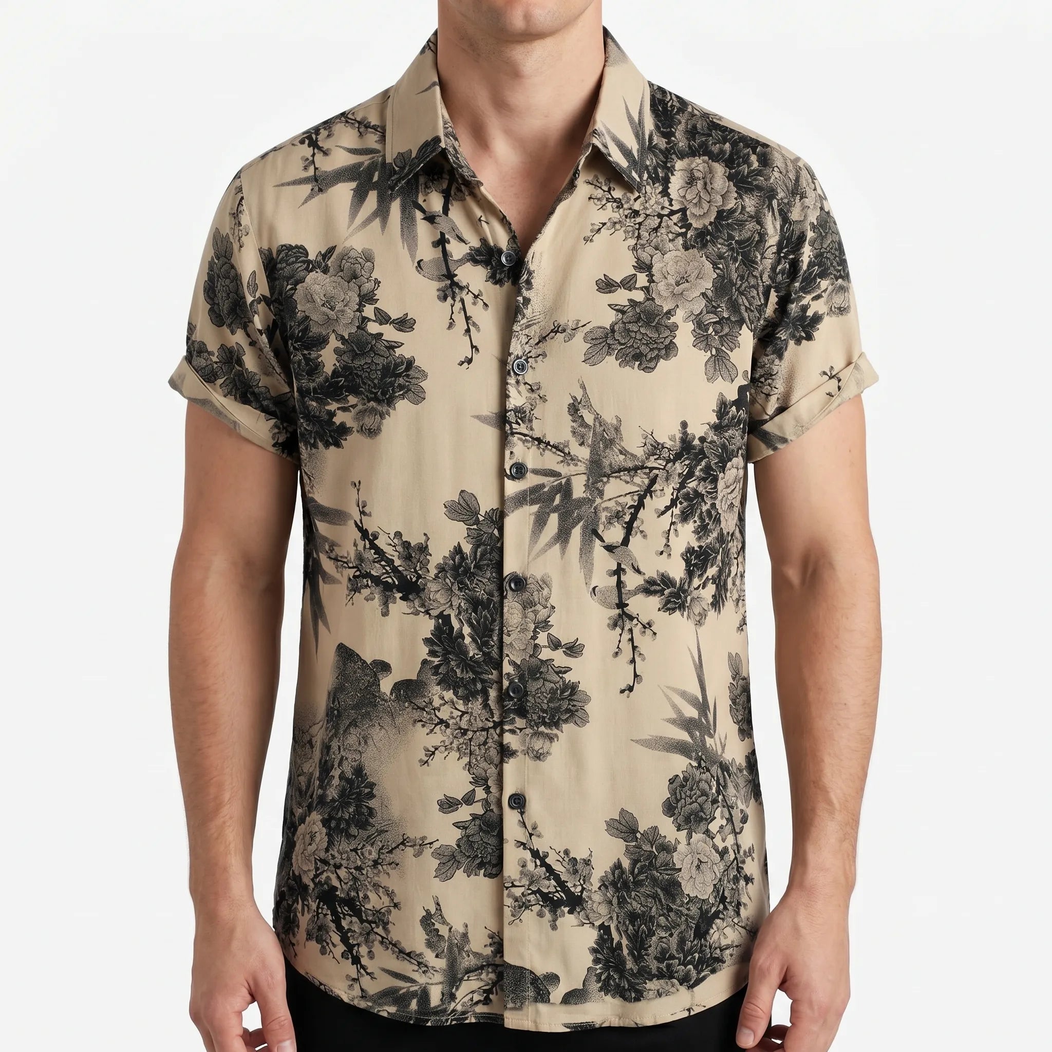 Kyoma™ -  Short Sleeve Printed Shirt -  Casual Evening Plans