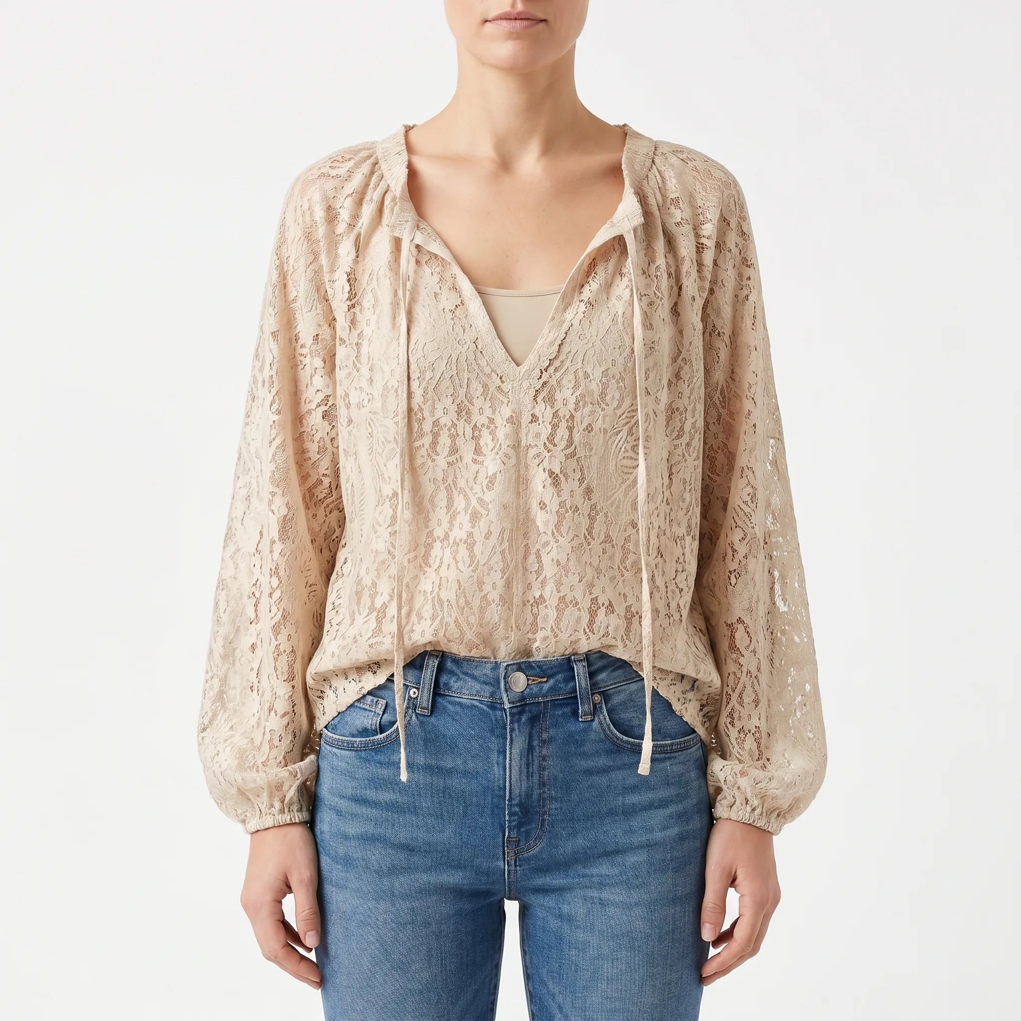 LaceAura™ -  Boho Style Lace Blouse -  Casual Daytime Outings