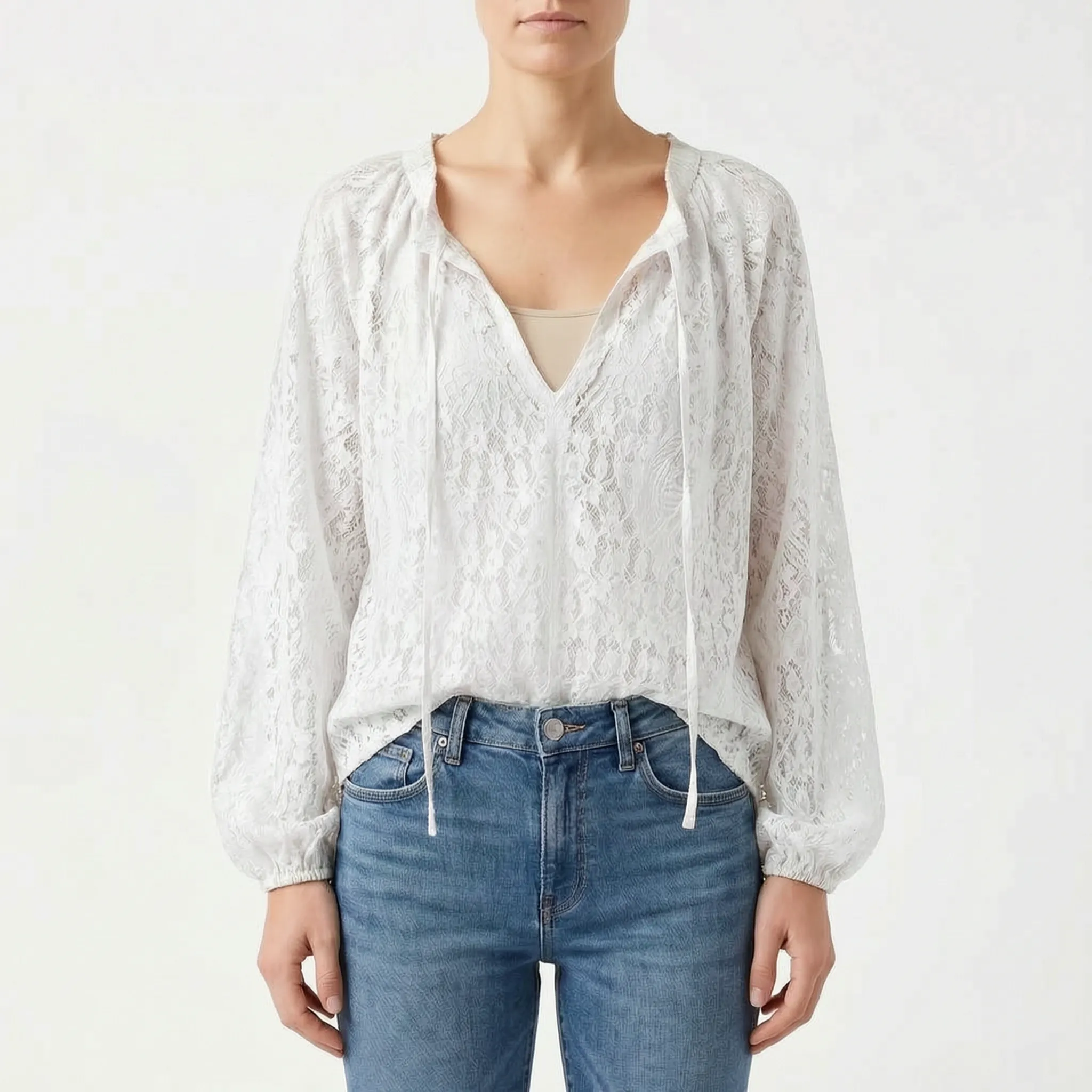 LaceAura™ -  Boho Style Lace Blouse -  Casual Daytime Outings
