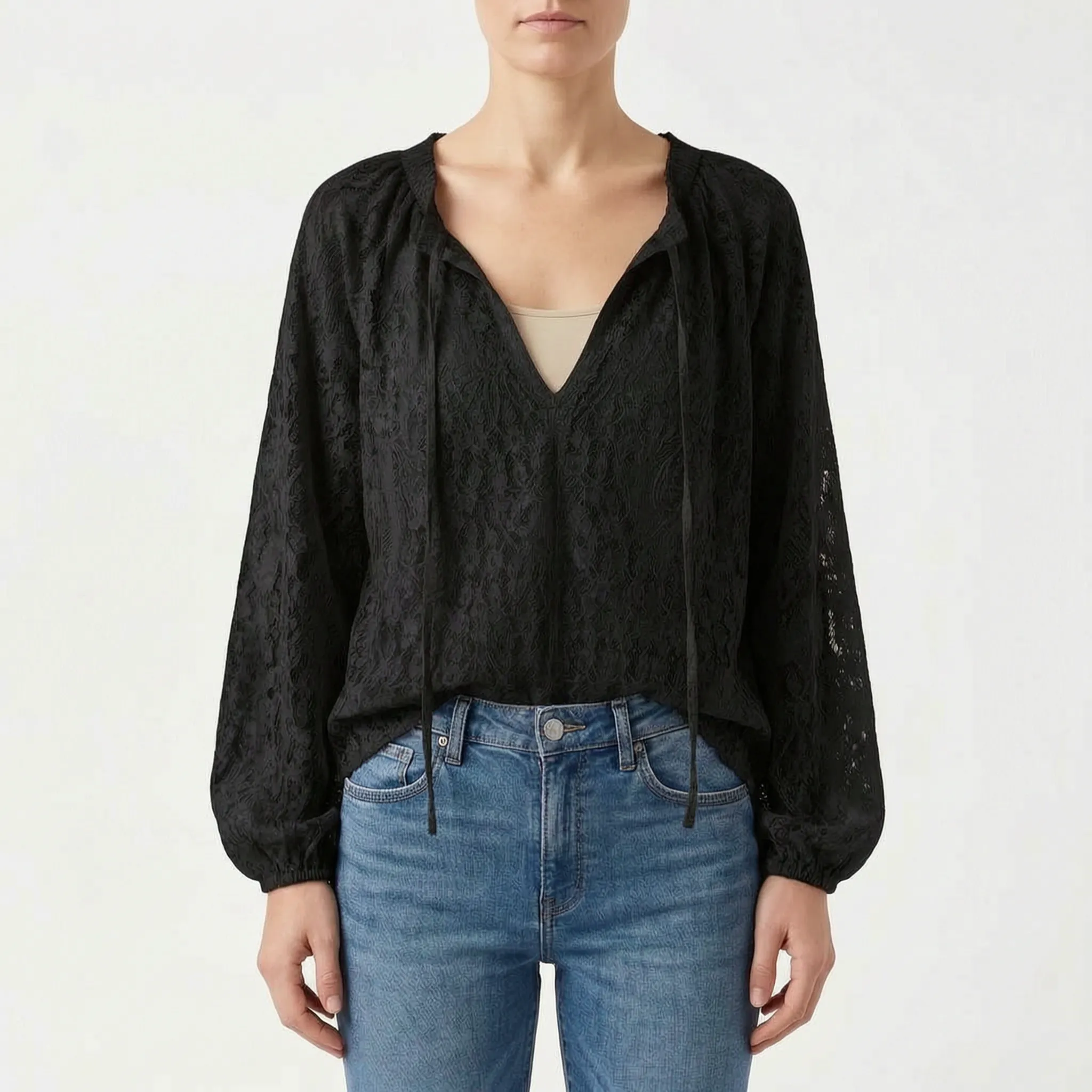 LaceAura™ -  Boho Style Lace Blouse -  Casual Daytime Outings