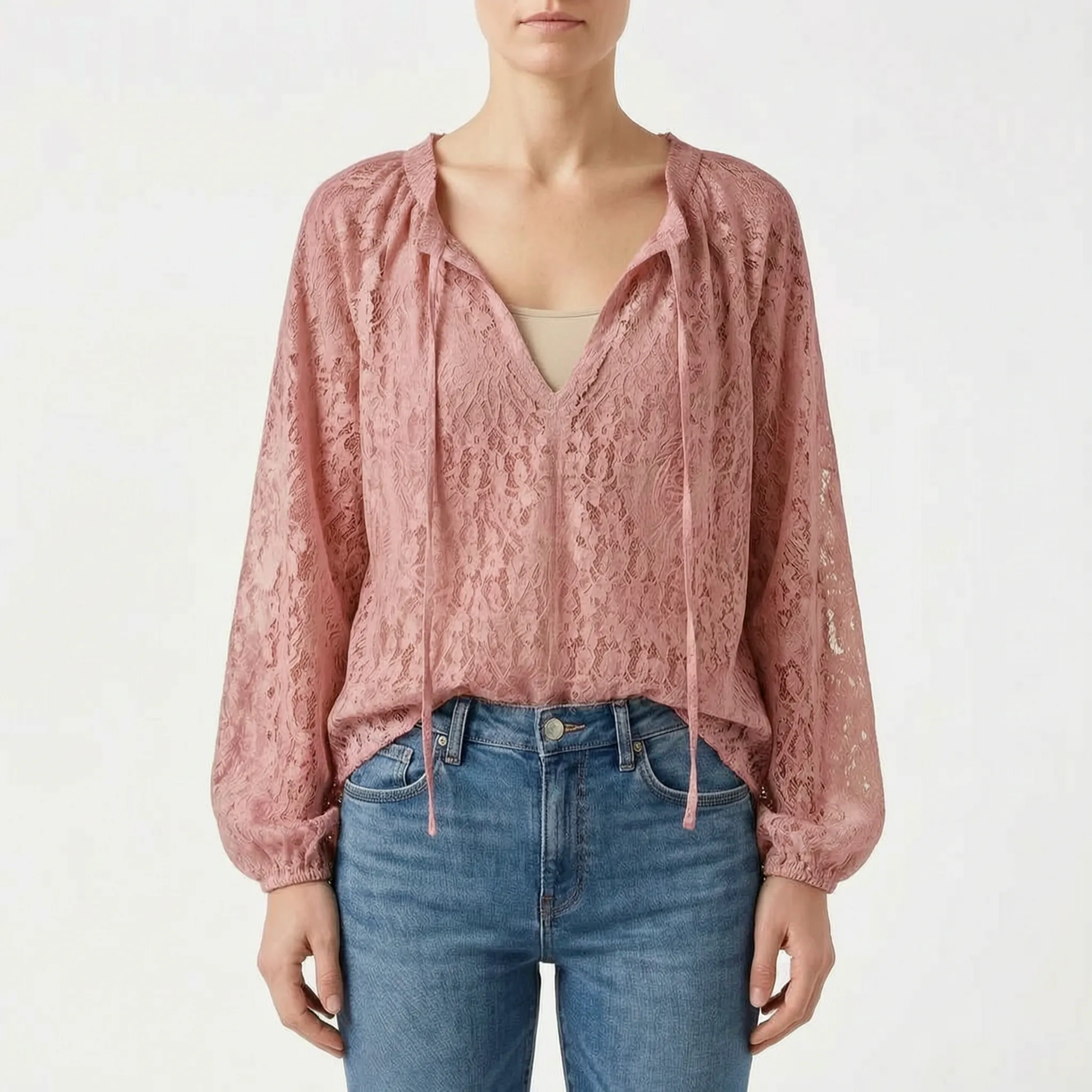 LaceAura™ -  Boho Style Lace Blouse -  Casual Daytime Outings