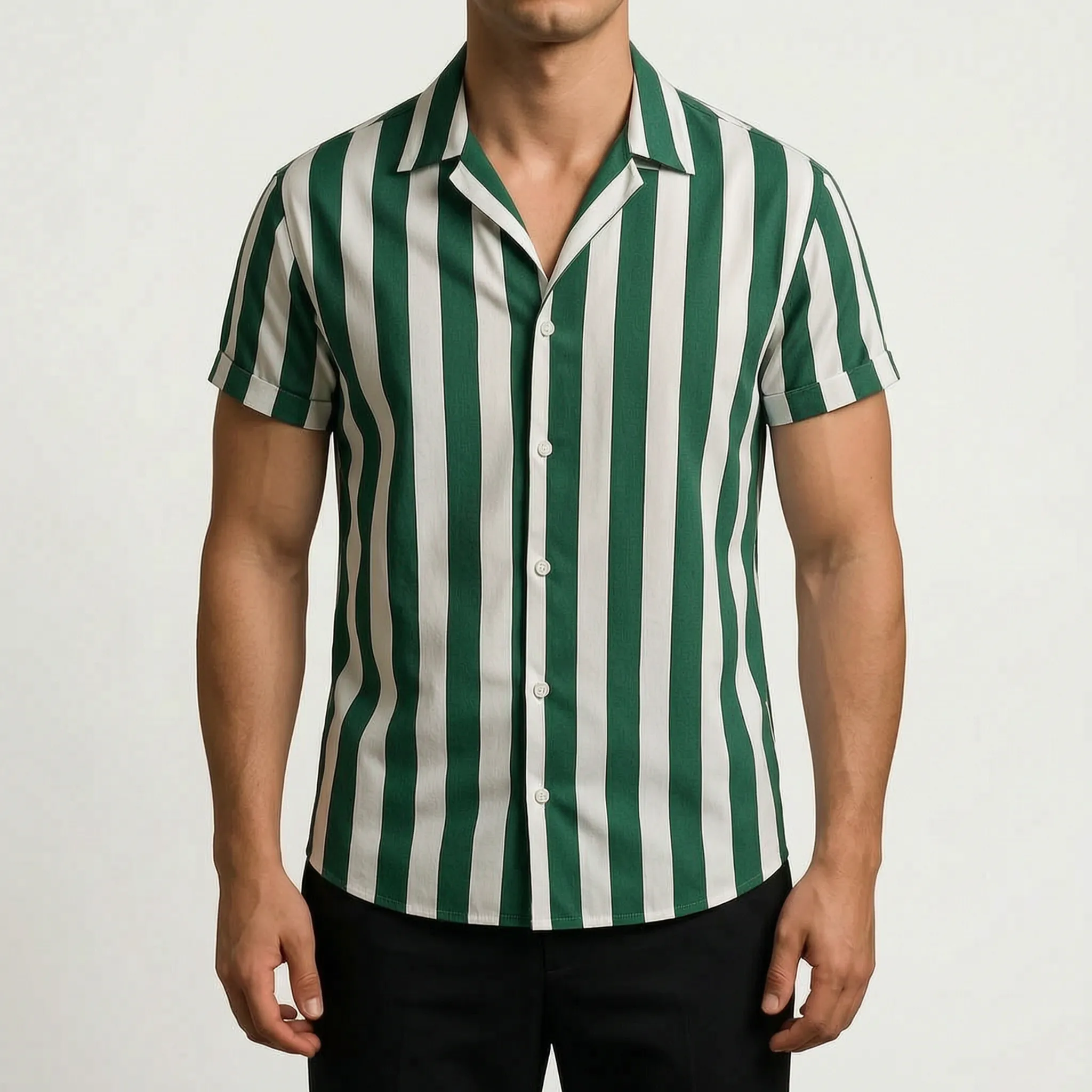 Linoray™ -  Short Sleeve Striped Shirt -  Summer Holidays