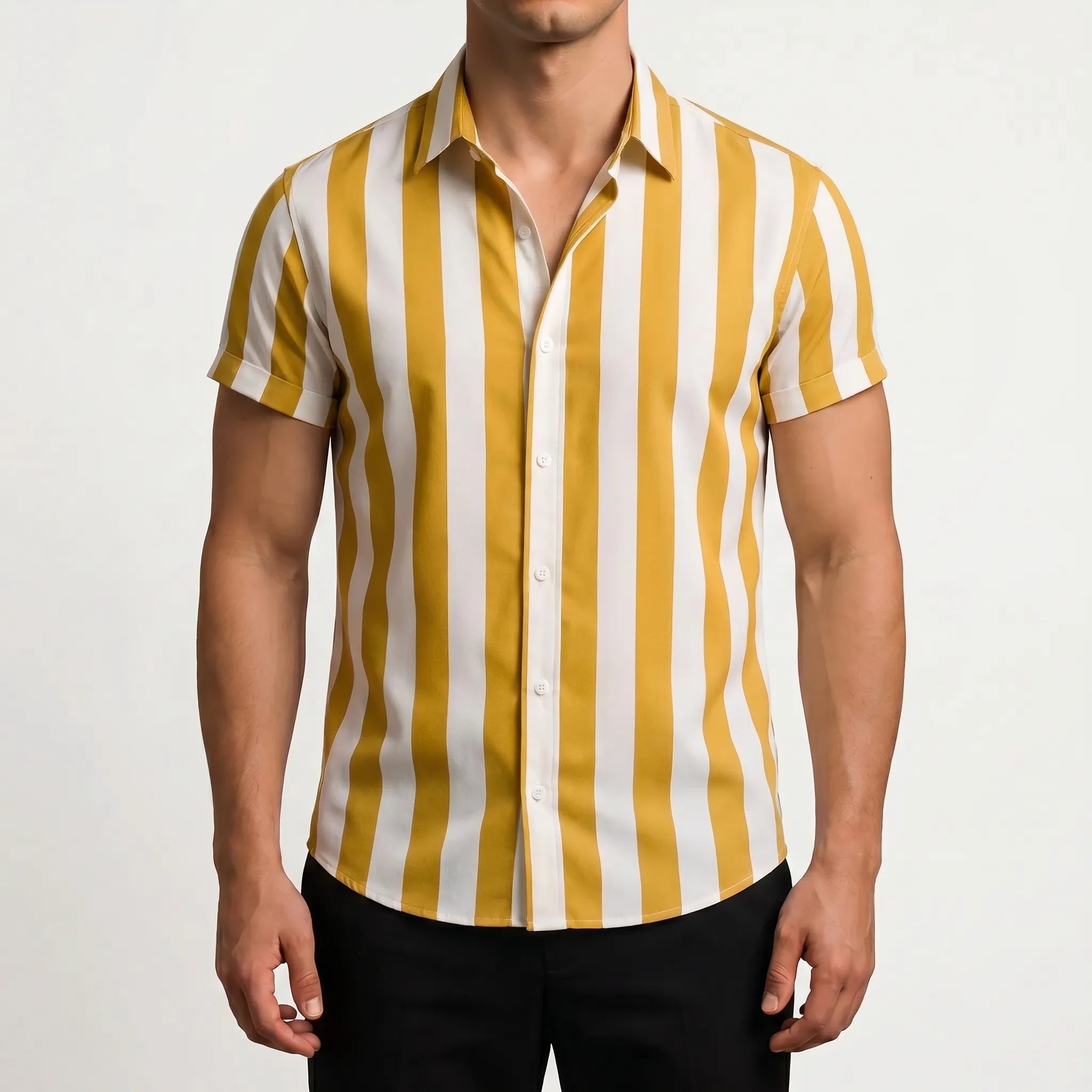 Linoray™ -  Short Sleeve Striped Shirt -  Summer Holidays