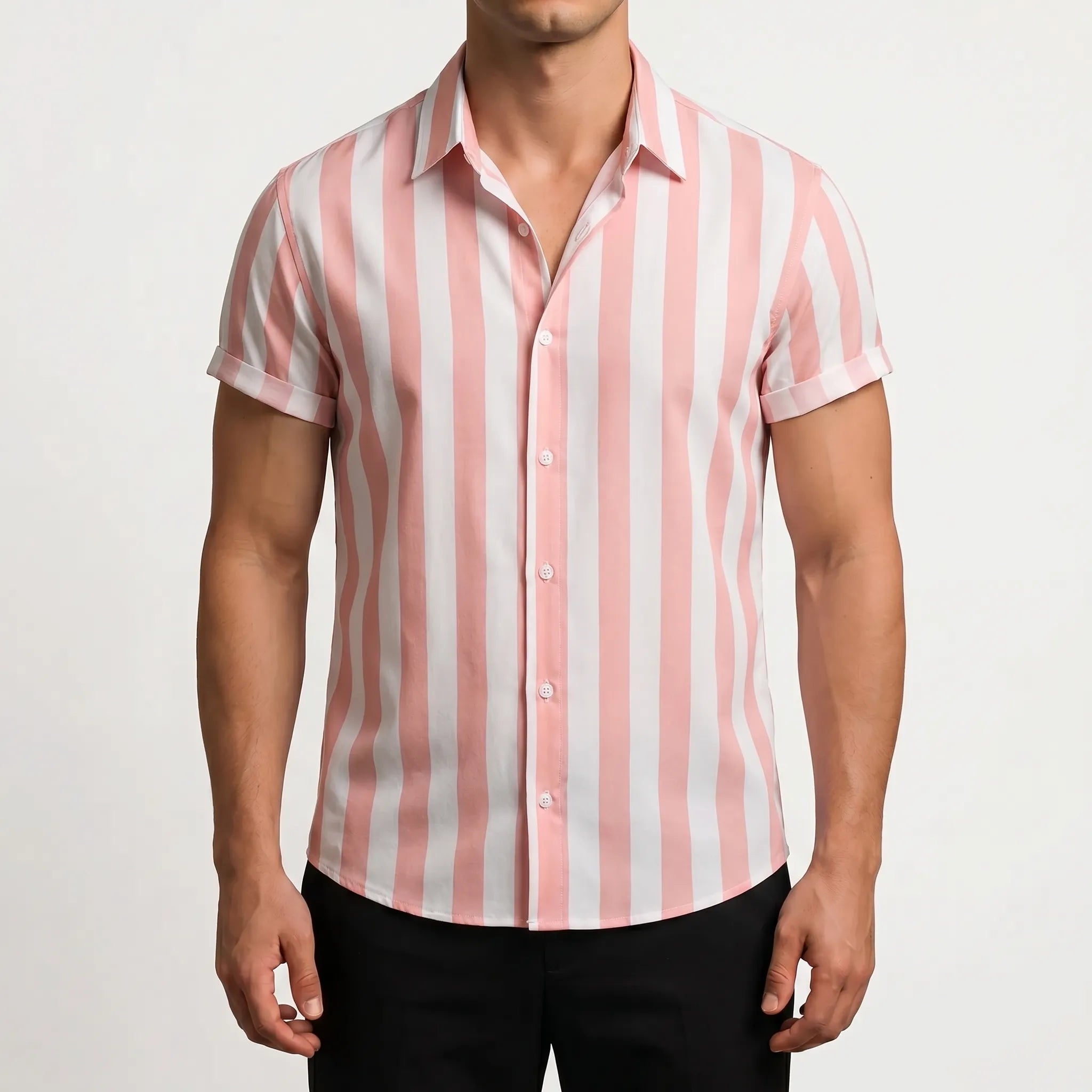 Linoray™ -  Short Sleeve Striped Shirt -  Summer Holidays
