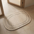 Linuvo™ -  Oval Abstract Patterned Floor Mat -  Absorbing Shower Moisture