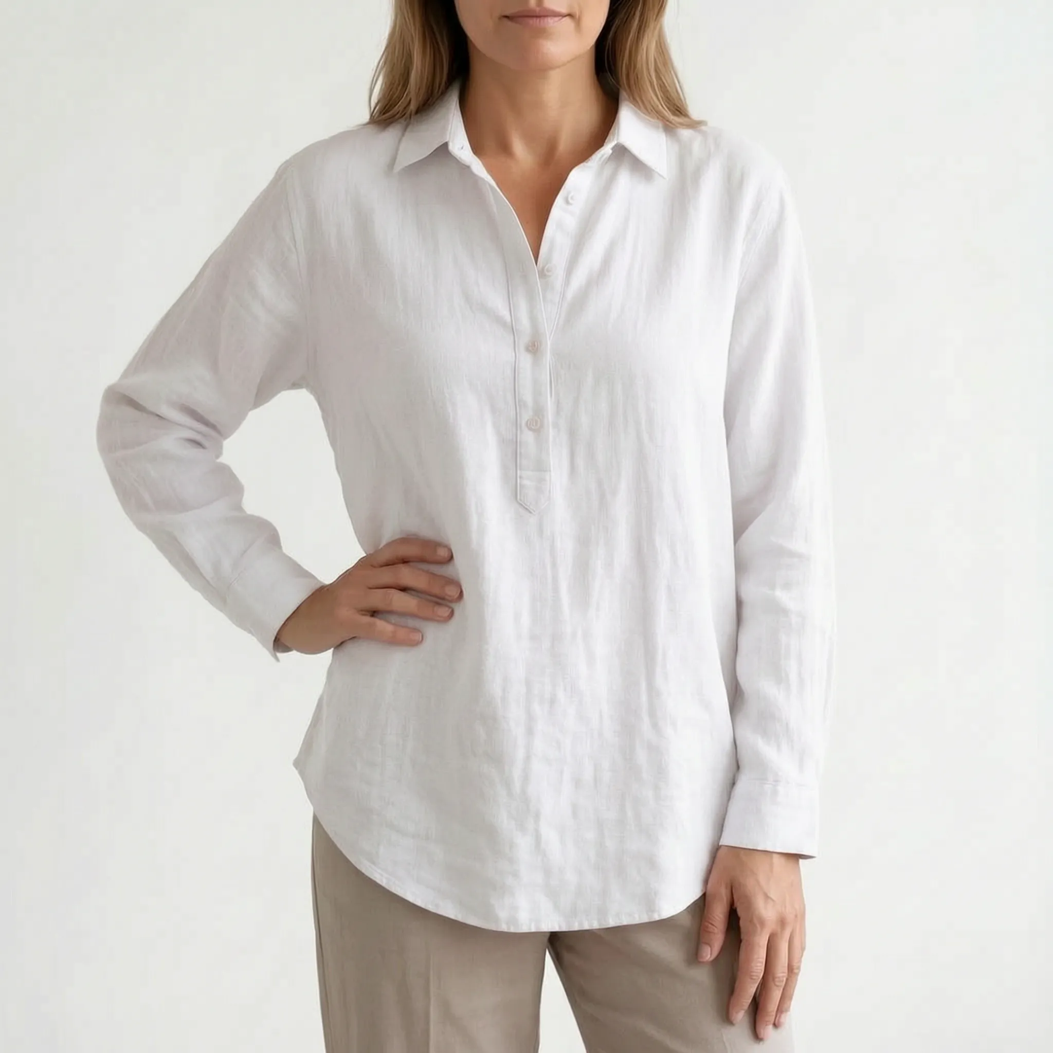 Lomire™ -  Relaxed Textured Blouse -  Casual Daily Wear