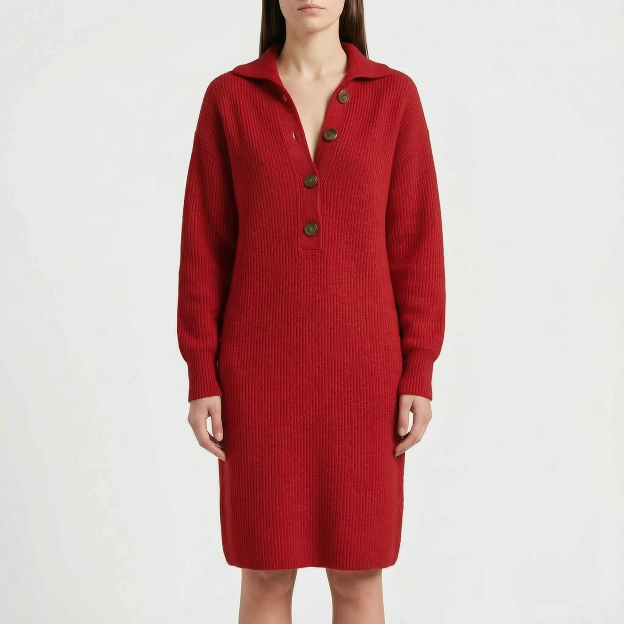 Loxley™ -  Ribbed Knit Midi Dress -  Everyday Casual Wear