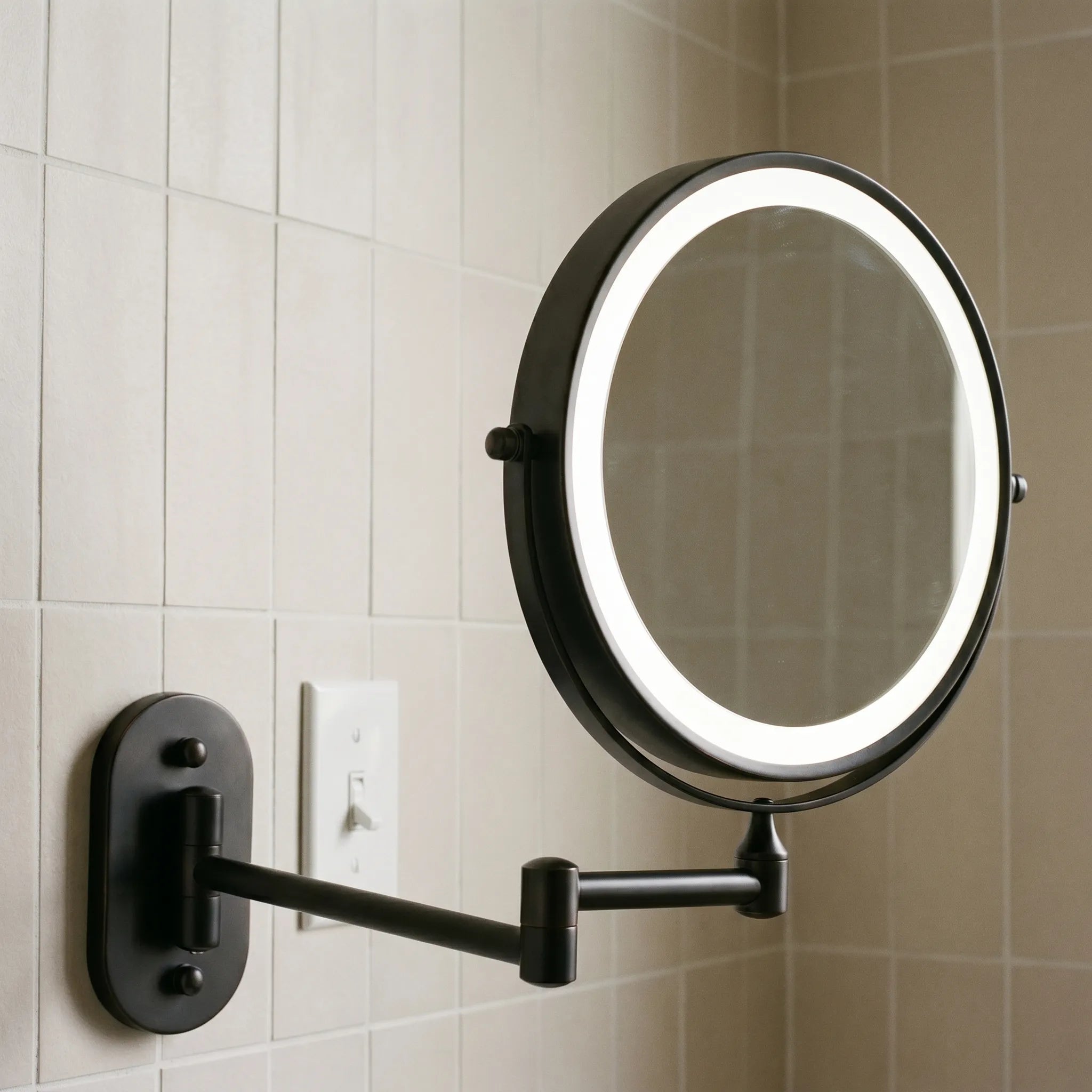 Lumeva™ -  Wall-Mounted LED Mirror -  Applying Detailed Makeup