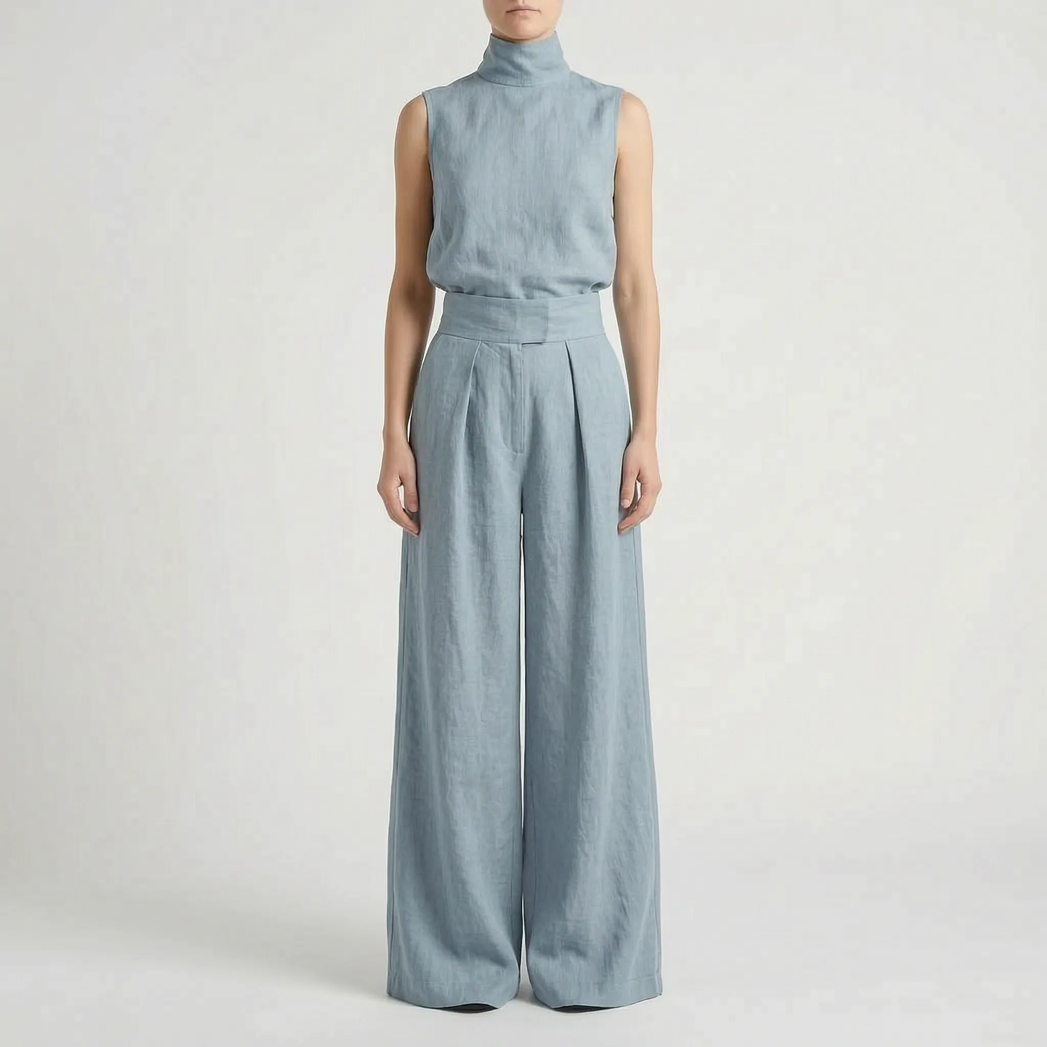 Luminaset™ -  Sleeveless High Neck Matching Set -  Coordinated Styling