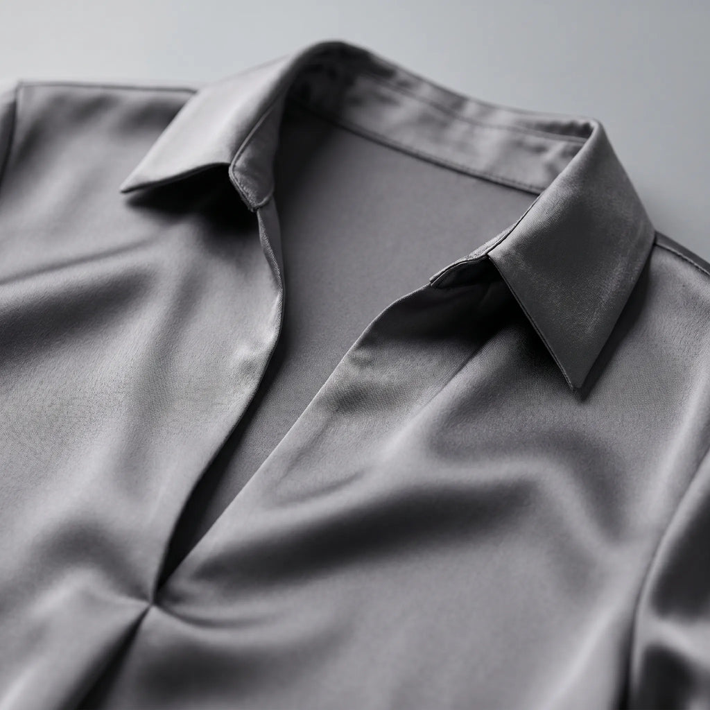 Luminis™ -  V-Neck Collared Blouse -  Office Styling