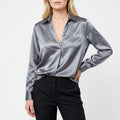 Luminis™ -  V-Neck Collared Blouse -  Office Styling