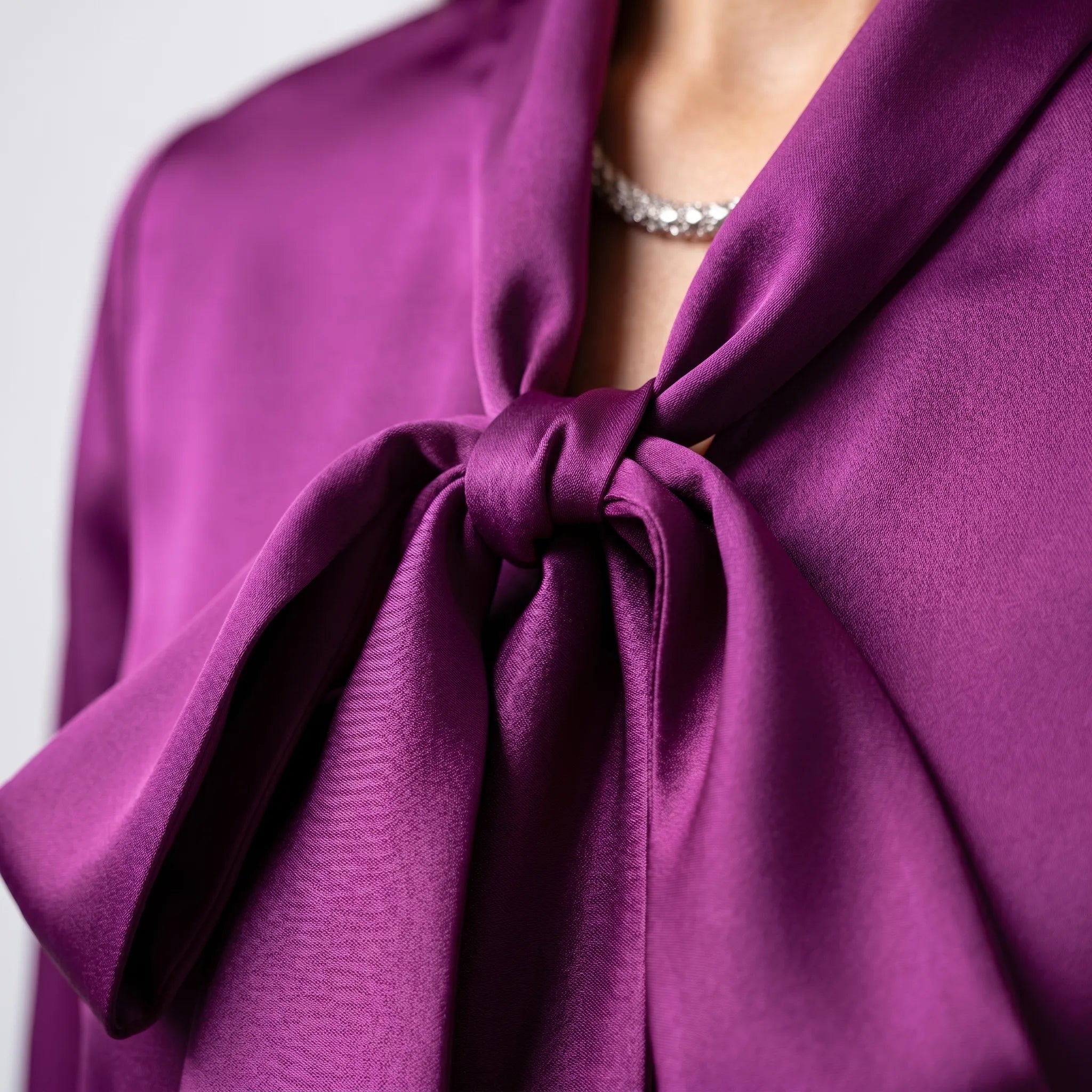 Lumnia™ -  Long Sleeve Tie Neck Blouse -  Office Attire