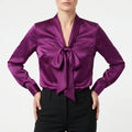 Lumnia™ -  Long Sleeve Tie Neck Blouse -  Office Attire
