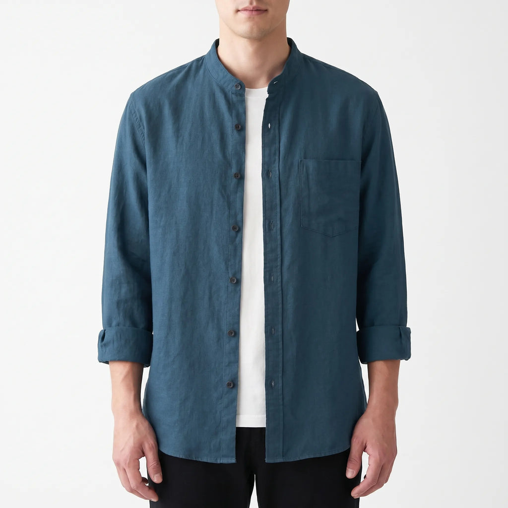 Lussoir™ -  Men's Casual Stand Collar Shirt -  Smart Casual Wear