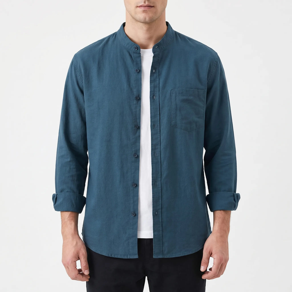Lussoir™ -  Men's Casual Stand Collar Shirt -  Smart Casual Wear