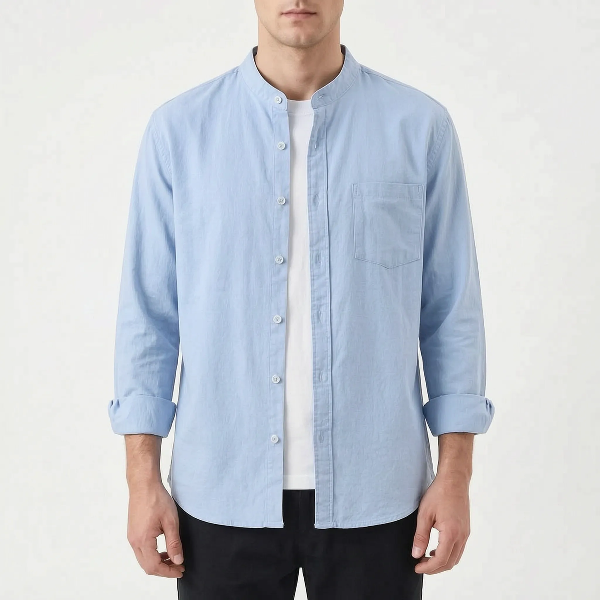 Lussoir™ -  Men's Casual Stand Collar Shirt -  Smart Casual Wear